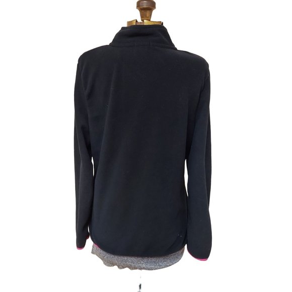 Architect Black Pink Fleece Full Zip Jacket High Mock Neck Womens Large - Picture 3 of 9
